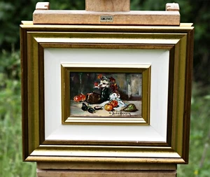 Vitangelo Lobefaro (1907-1986) - Bodegón con frutas y flores, pintura al óleo - Imagen 1 de 5