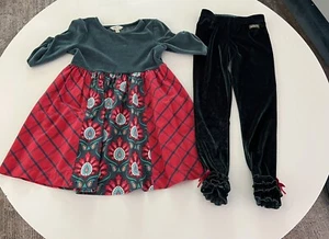 Matilda Jane In The Spirit Dress & Tinsel Ruffle Leggings Velvet Christmas 8 - Picture 1 of 13