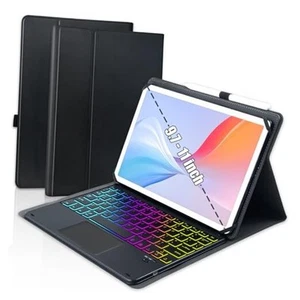Universal Touchpad Tastatur Hülle für 9,7-11,0 Zoll Tablet Schwarz - Bild 1 von 7