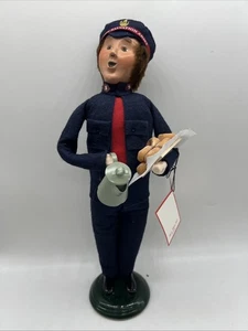 Firmado Byers Choice Carolers 1992 Hombre del Ejército de Salvación con Cafetera + Donuts RARO - Imagen 1 de 10