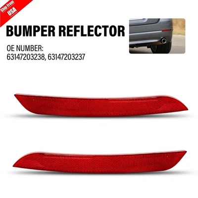 2x Reflectores de parachoques trasero aptos para BMW 528i 535i 535i Active Hybrid 5 Sedán 2010-2013 Foto 1 de 4