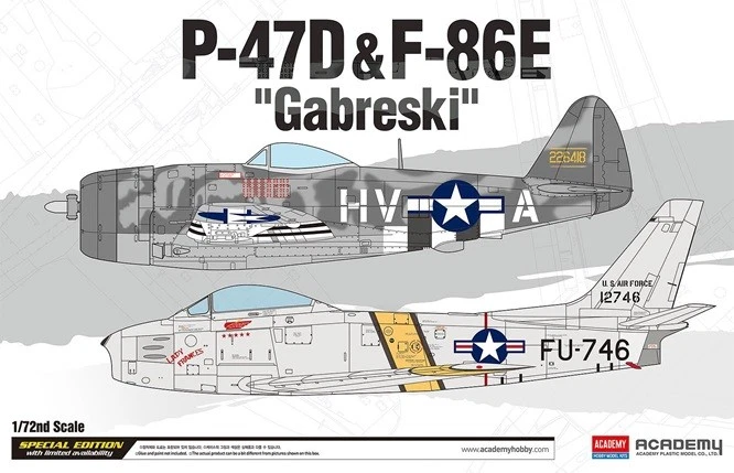 Academy - 1/72 P-47d e F-86e "gabreski" Limited Edition