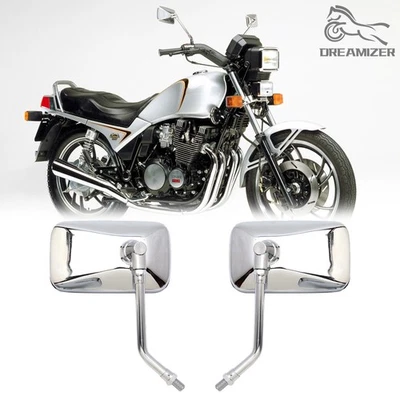 Par de Espelhos Laterais Cromados de Motocicleta M10mm Para Yamaha XJ 400 550 600 650 700 750 - Imagem 1 de 4