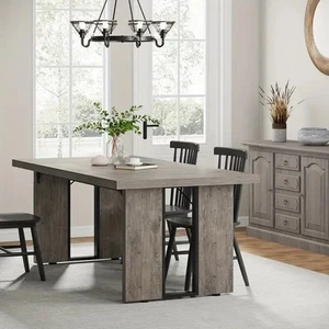 NNETMLT Rustic Rectangular Dining Table - Picture 1 of 8