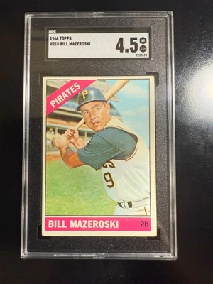 1966 Topps BILL MAZEROSKI Pittsburgh Pirates #210 SGC 4.5 HOF - Image 1 of 2