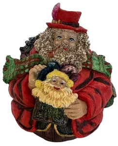 Jolly Santa Claus Figurine Jester Round Christmas Decoration Home Table 6 inch - Picture 1 of 8