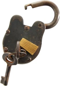 Vintage Vorhängeschloss aus Gusseisen mit 2 funktionierenden Schlüsseln - Bild 1 von 4