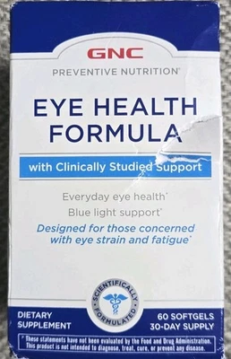 GNC Preventive Nutrition Eye Health Formula 60 Softgels Supplement Exp 8/26 New - Image 1 of 4