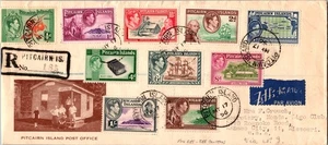 1956 British Pitcairn Island Air mail Cover to Kansas City Missouri USA via NYC - Picture 1 of 2