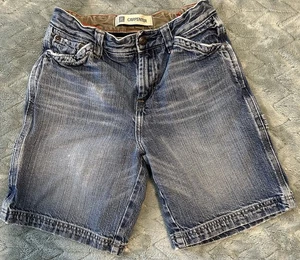VTG Gap Boys Y2K Carpenter Baggy Denim Jean Shorts Jorts Sz 7 Husky Z1006 - Picture 1 of 12