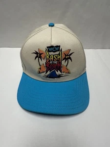 NEU SELTEN WCW BASH AT THE BEACH DRUCKKNOPFLASCHE MÜTZE KAPPE BEIGE / TÜRKIS - Bild 1 von 7