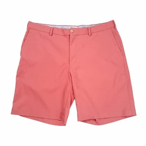 Peter Millar Mens Golf Shorts 38 Pink Performance Flat Front Preppy 9" Inseam - Picture 1 of 5