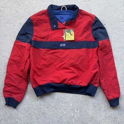 DEADSTOCK винтажный 80-х CB Sports пуловер свет куртка красный синий женщин XL 1985 - Изображение 1 из 4