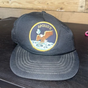 Baseballmütze Apollo 11 NASA schwarz Baumwolle bestickt USA Papa lässig Strapback - Bild 1 von 3