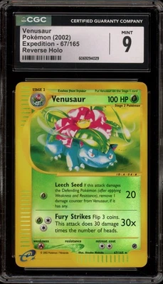 Pokemon Venusaur Expedition Reverse Holo Rare #67 CGC 9 Mint - Image 1 of 2