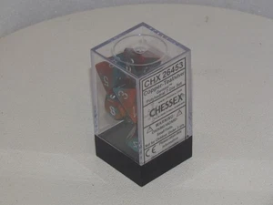 CHESSEX Gemini Cobre-Verde azulado Plata DADOS - JUEGO DE 7 TROQUELES NUEVO D20 D12... - Imagen 1 de 1