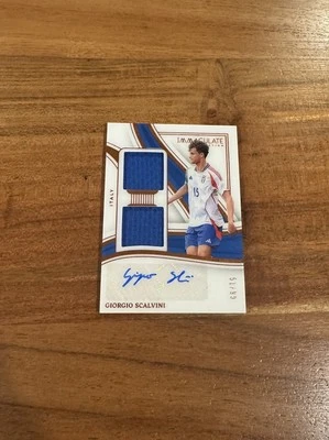 Giorgio Scalvini 2023-24 Panini Immaculate Auto /99 Dual Relic Patch NRMT+ Italy - Image 1 of 2