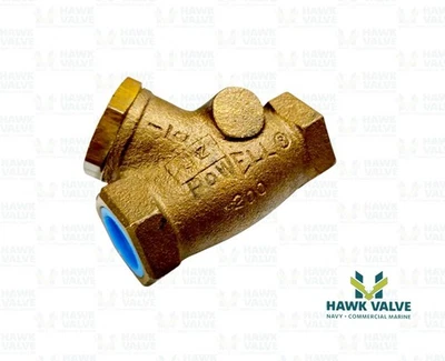 1/2" BRONZE 200 / 400 THREADED Y-PATTERN SWING CHECK VALVE - POWELL FIG.560 - Image 1 of 4