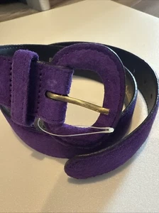 VTG ANN TAYLOR Purple 100% Sueded Pigskin Belt Sz S - Picture 1 of 6