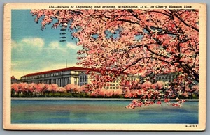 Postcard Washington D.C. 1944 Bureau of Engraving & Printing Cherry Blossom Time - Bild 1 von 2