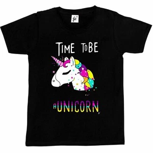Time To Be A Unicorn Magic Stars and Rainbow Mane Kinder Mädchen T-Shirt - Bild 1 von 8
