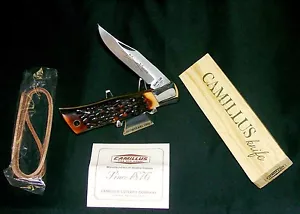 Camillus #8 Knife Indian Stag Folding Hunter Circa 1970's NOS W/Packaging,Papers - Picture 1 of 12