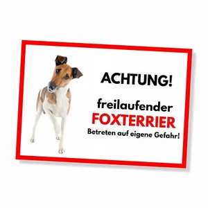 Fox Terrier Correr Perro Perro Letrero Letrero Puerta Letrero Perro Correr Letrero Letrero Puerta Letrero Perro Letrero Letrero de advertencia - Imagen 1 de 4