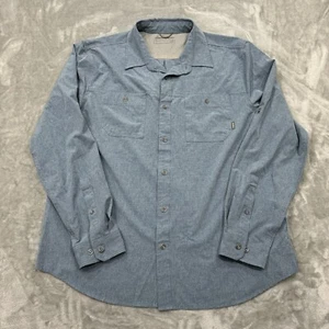 Eddie Bauer Hemd Herren XL blau grau langarm geknöpft leicht Outdoor Logo - Bild 1 von 7