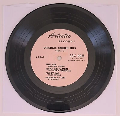 Artistic Records Compilation (Alley Oop, Earth Angel, etc.)  33rpm  EP  NM- Foto 1 de 2
