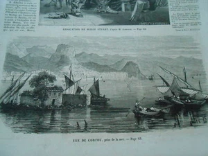 Gravure 1861 - Vue de Corfou Grèce Greece - Imagen 1 de 1
