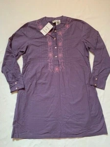 NWT East Essence women's purple lilac embroidery poplin modest tunic top shirt L - Bild 1 von 5