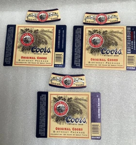 Coors Brewery Golden CO Original Birthday Package Labels and Necks - Bild 1 von 2