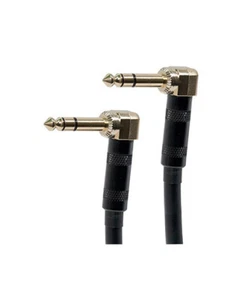 3ft Premium Stereo 6.35mm 1/4" inch TRS Male to M Right Angle Audio Cable Gold - Picture 1 of 2