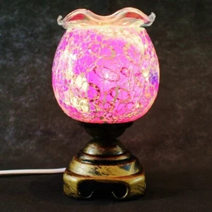PURPURA MOSAIC GLASS ELECTRIC WAX MELT OIL WARMER BURNER WITH HEAT CONTROL - Picture 1 of 4