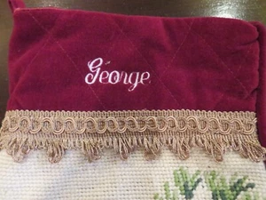Beautiful Wool Christmas Stocking Embroidered With Name George - Picture 1 of 7