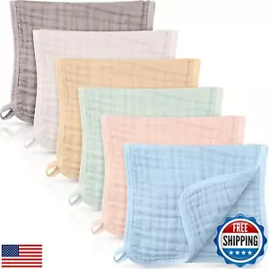 Irenare 6 Pack Muslin Burp Cloths Cotton Baby Burping Rags Large 20 x 10 Inch - Picture 1 of 5
