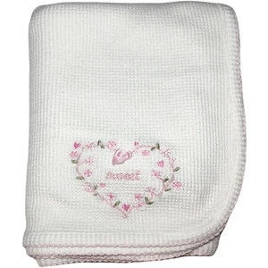 Just One Year Sweet Heart Baby Girl White Thermal Blanket Lovey Security Carters - Picture 1 of 3