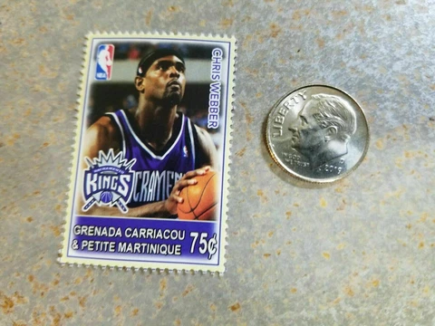 Chris Webber Sacramento Kings NBA Basketball Grenada Carriacou RARE Stamp Cover