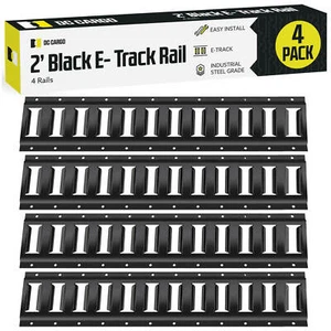 Riel de amarre DC Cargo E Track 2 pies riel de acero negro/plateado paquete de 1,2,4,6,8,10 - Imagen 1 de 18