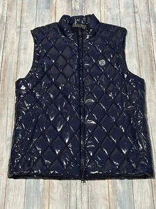G/FORE Golf Men’s Quilted Polished Nylon Wool Lined Puffer Vest Navy SZ-L $475 - Picture 1 of 5