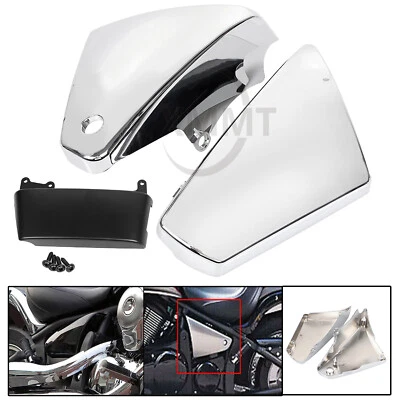 Chrome Battery Side Fairing Cover For Kawasaki Vulcan 900 VN900 Classic Custom Foto 1 de 4