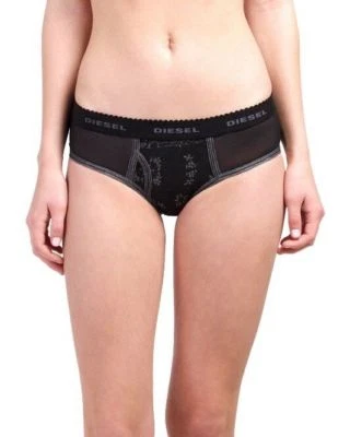 Diesel Mujer Damas Bragas Calzoncillos Medianos Negro Gris Logo Genial 360 UFPN Oxy Nuevo Foto 1 de 4