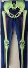 Kukubird Yoga Gym Fashion Leggings Size 6-12 Stretchable Halloween Neon Skeleton
