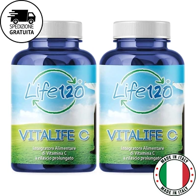 Life 120 | Vitalife C Integratore Alimentare di Vitamina C | 2x240 Compresse