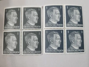 Germany Third Reich 1941 Hitler 1pf MNH 2 Blocks (different colour shades) - Picture 1 of 2