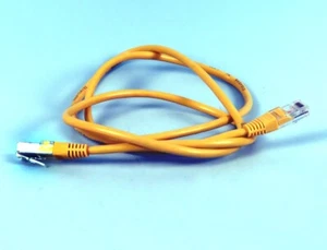 ETHERNET YELLOW CABLE CAT5E, 4 mm. DIAMETER, 6’ LENGTH - Photo 1/1