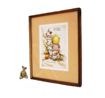 Small JODY BERGSMA 1980 Child Dog Vintage Farmhouse Listed Signed Original Litho - Image 1 of 4