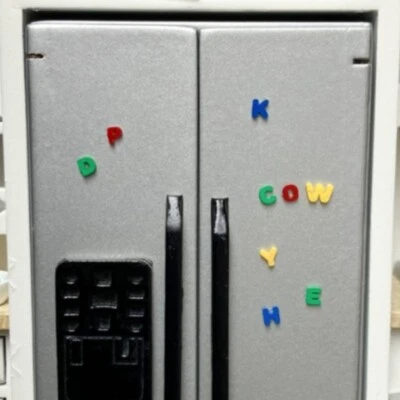 Dollhouse Miniature Fridge Magnets Alphabet Refrigerator ABC 1" Scale 1:12 - Image 1 of 4