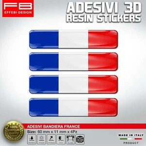 Adesivi Resinati Bandiera Nazionale della Francia Auto Moto Tuning Bici Casco 3D - Imagen 1 de 1