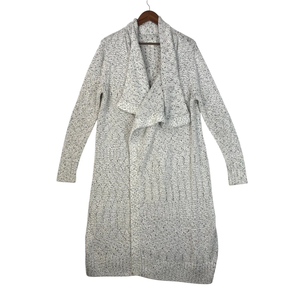 RVCA Women's White with Black Maxi Length Knit Open Cardigan Size LG GUC - Image 1 of 4